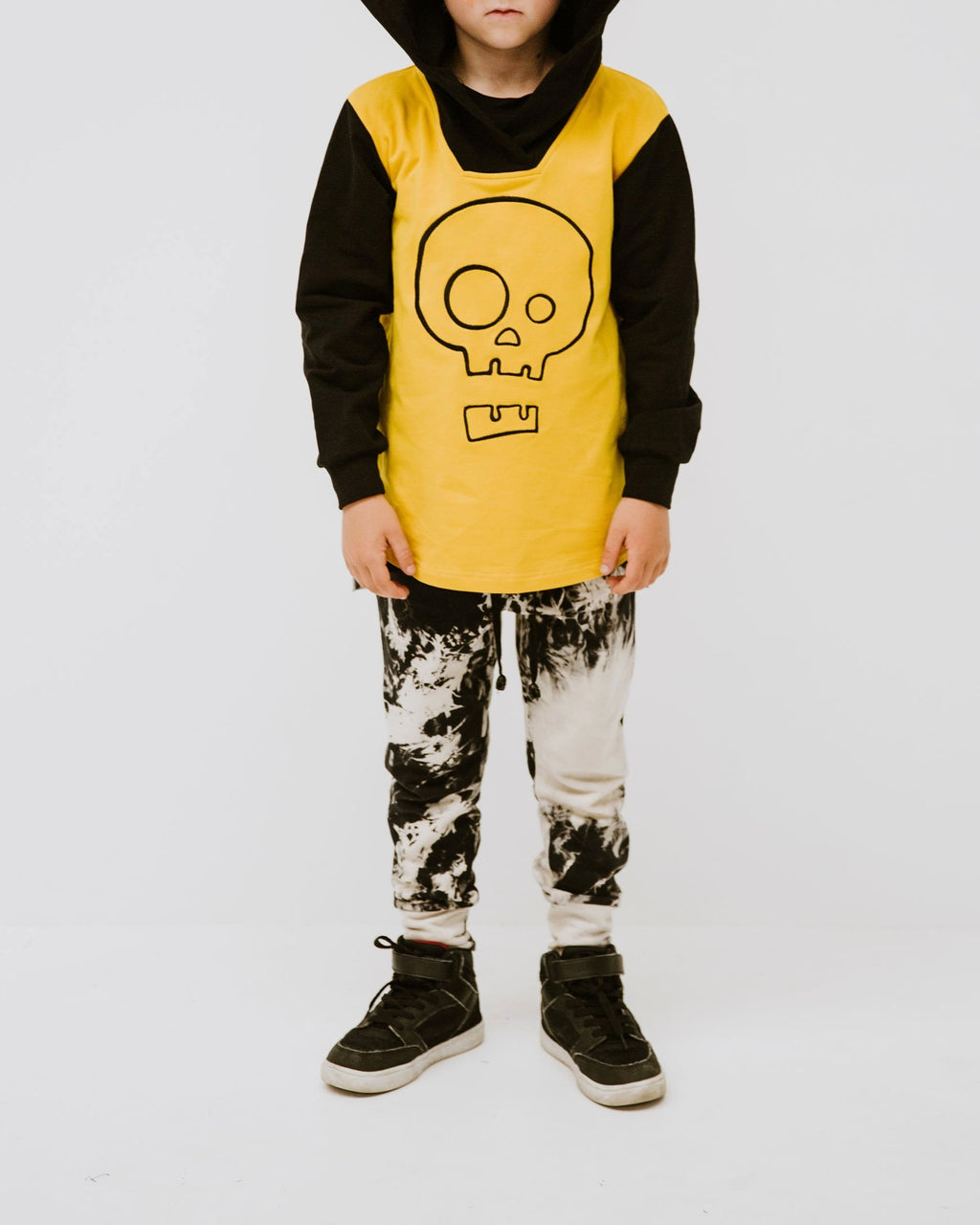 Hoodie - Mustard Skull
