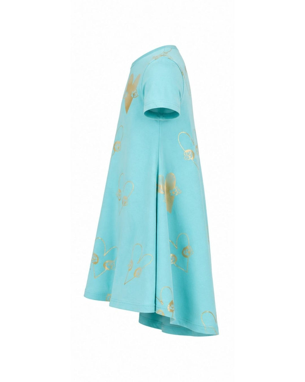 Heart Dress - Aqua & Gold
