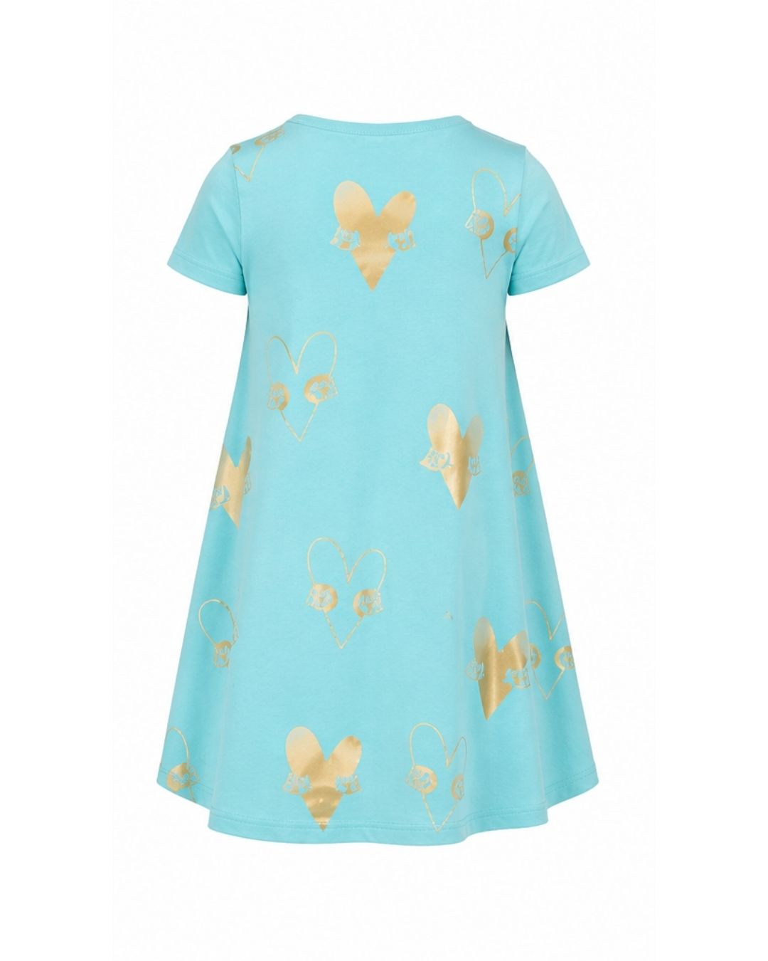 Heart Dress - Aqua & Gold