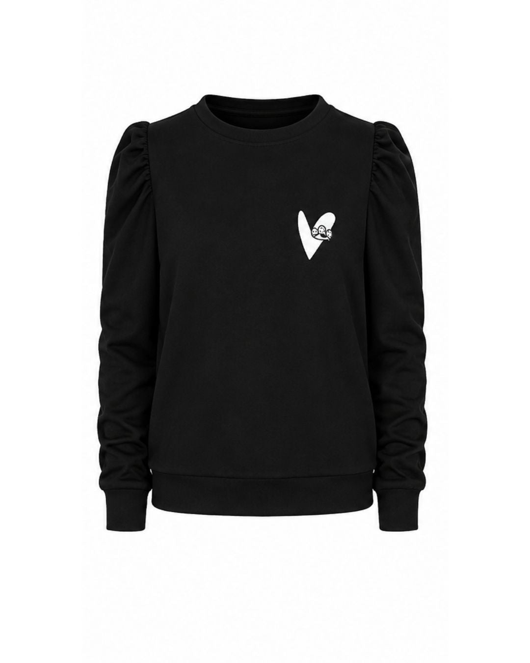 Sweater - Black with Embroidered Heart