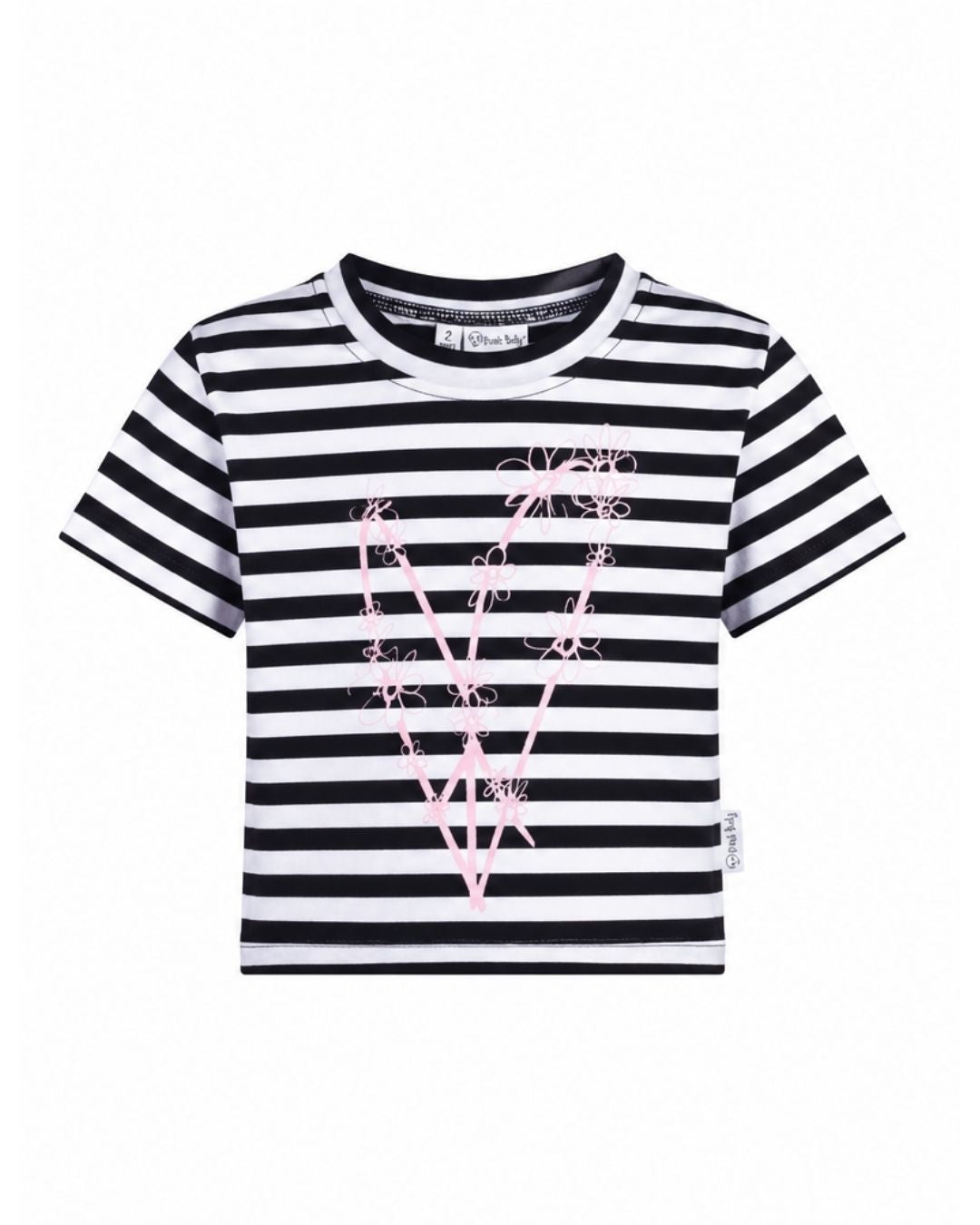 Cropped Tee - Peace Out Stripe