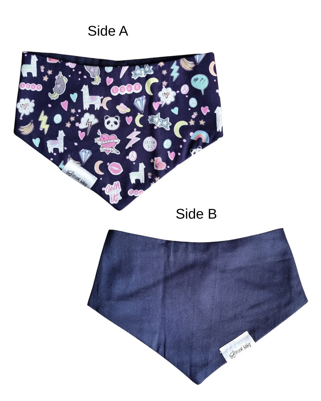 Reversible Bib - Emojis/Navy