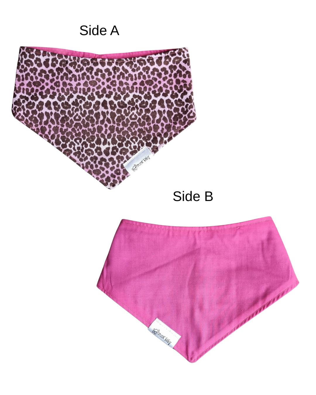 Reversible Bib - Pink Leopard Print