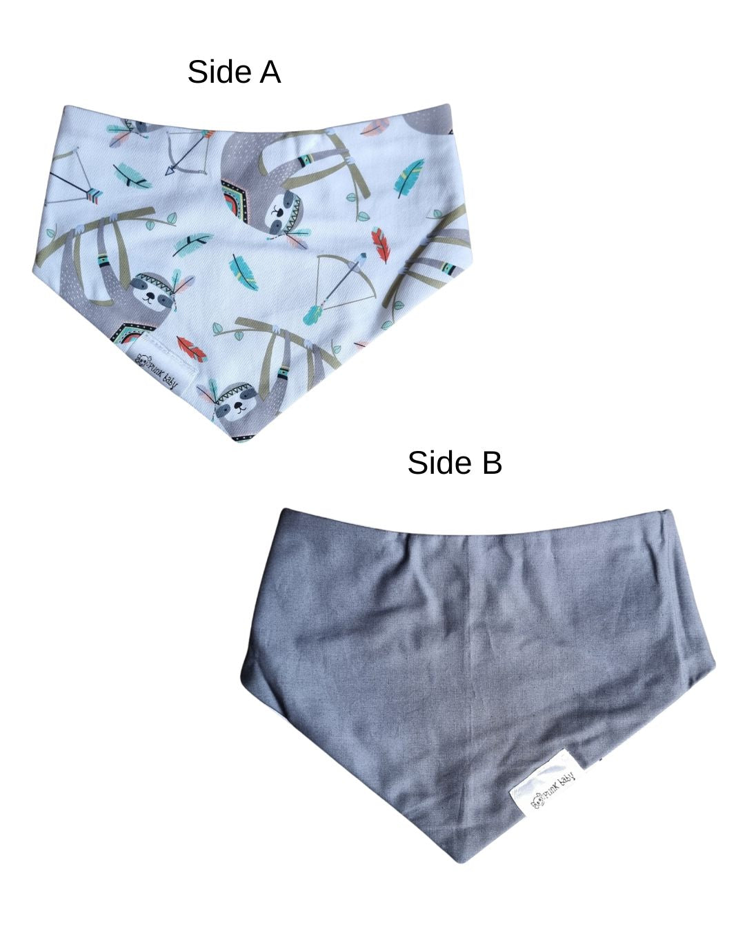 Reversible Bib - Sloth/Grey
