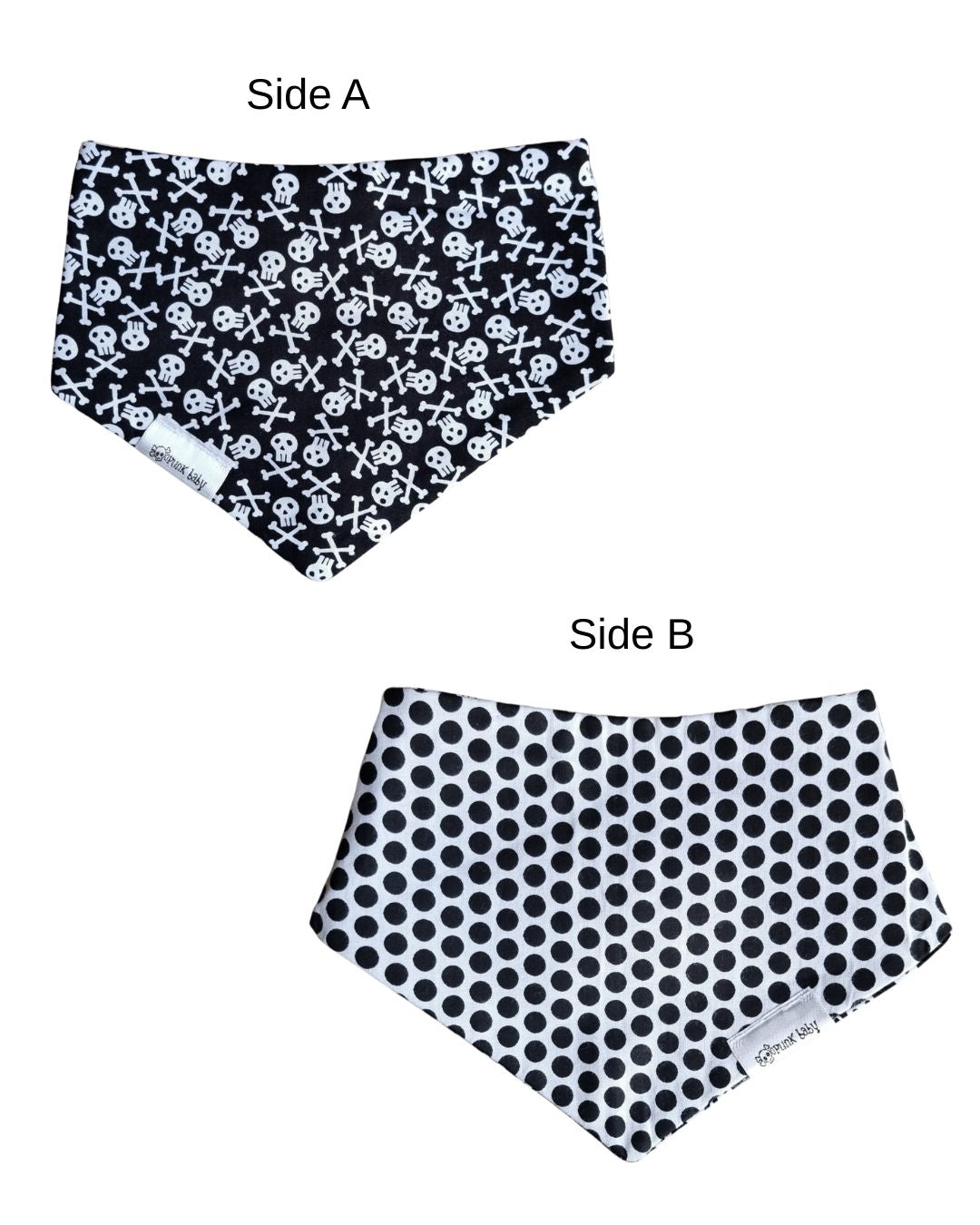 Reversible Bib - Black Pirates/Dots
