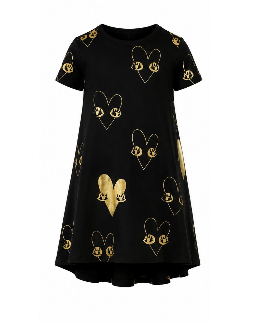 Heart Dress - Black & Gold