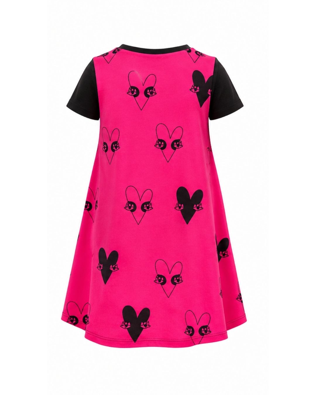 Heart Dress - Hot Pink & Black