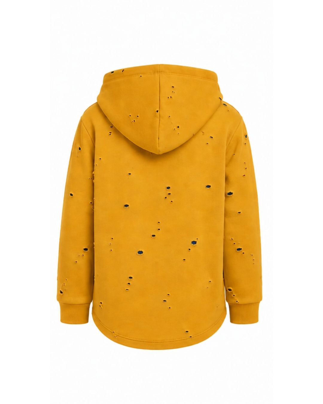 Hoodie - Mustard Distressed