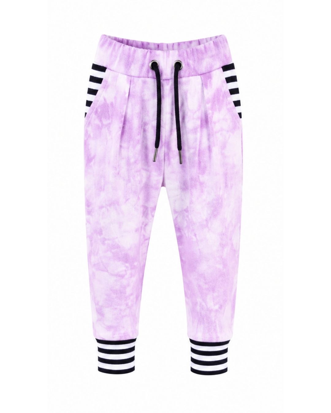 Pleat Front Joggers - Lilac Tie Dye
