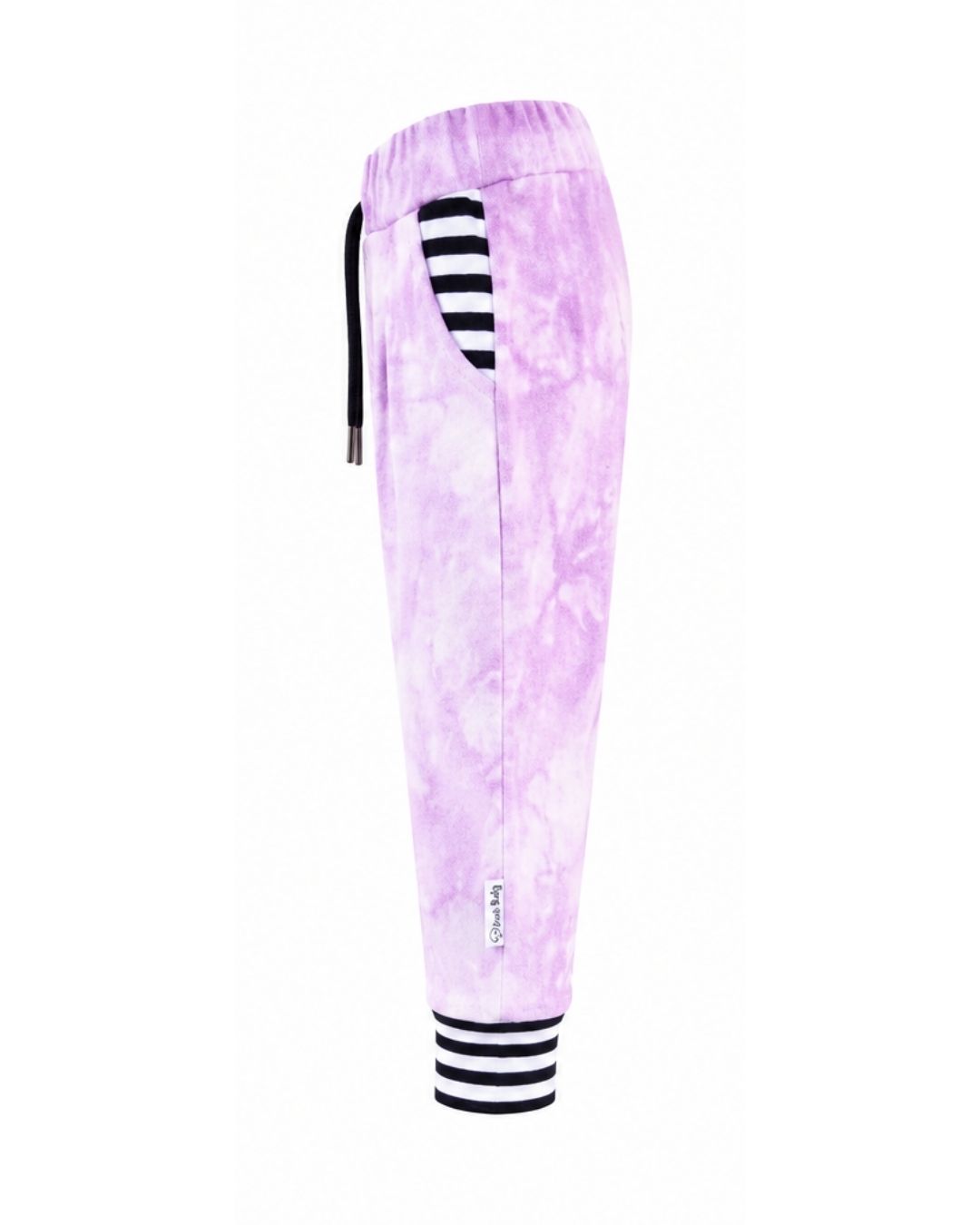 Pleat Front Joggers - Lilac Tie Dye