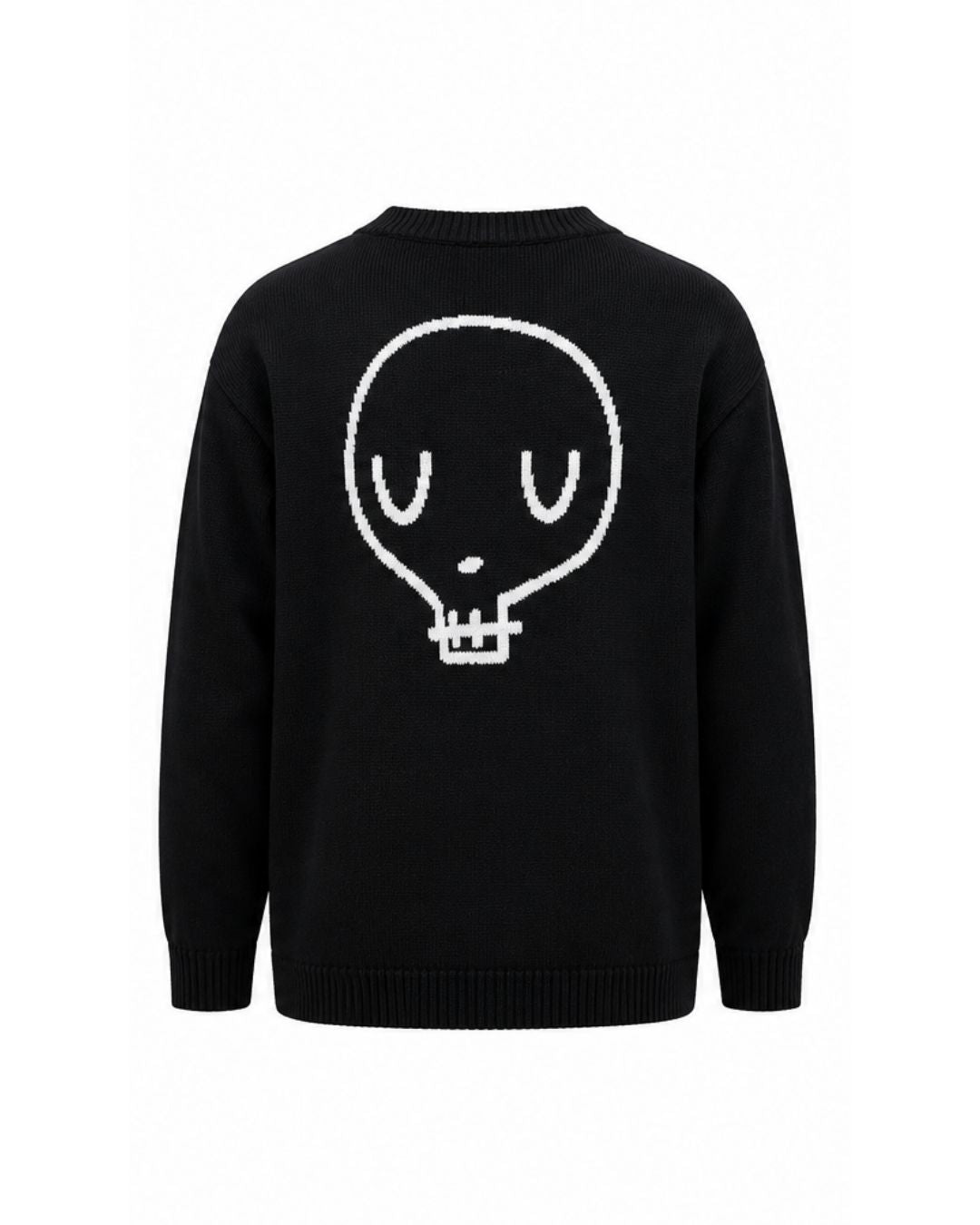 Knitted Cardigan - Black Skull