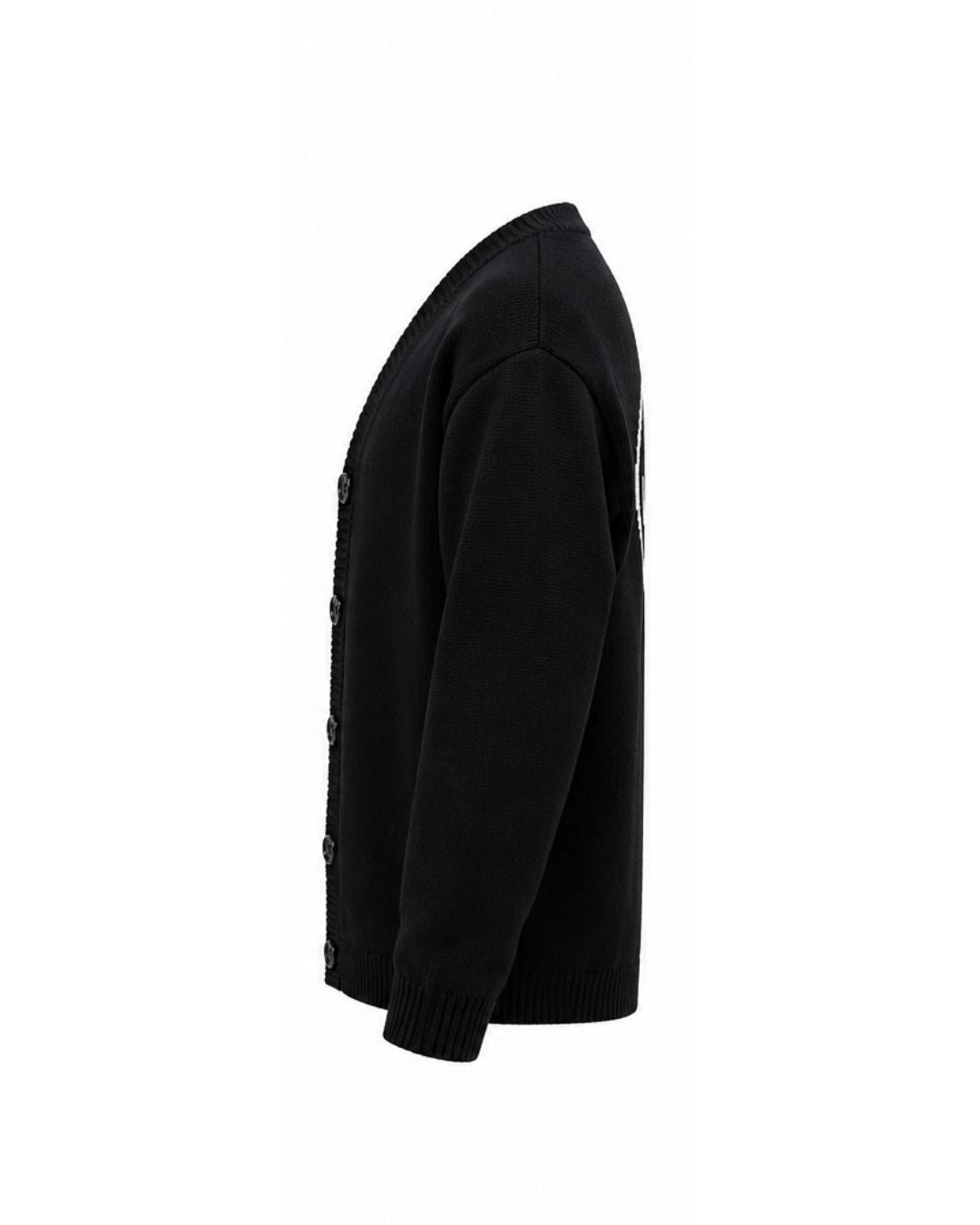 Knitted Cardigan - Black Skull