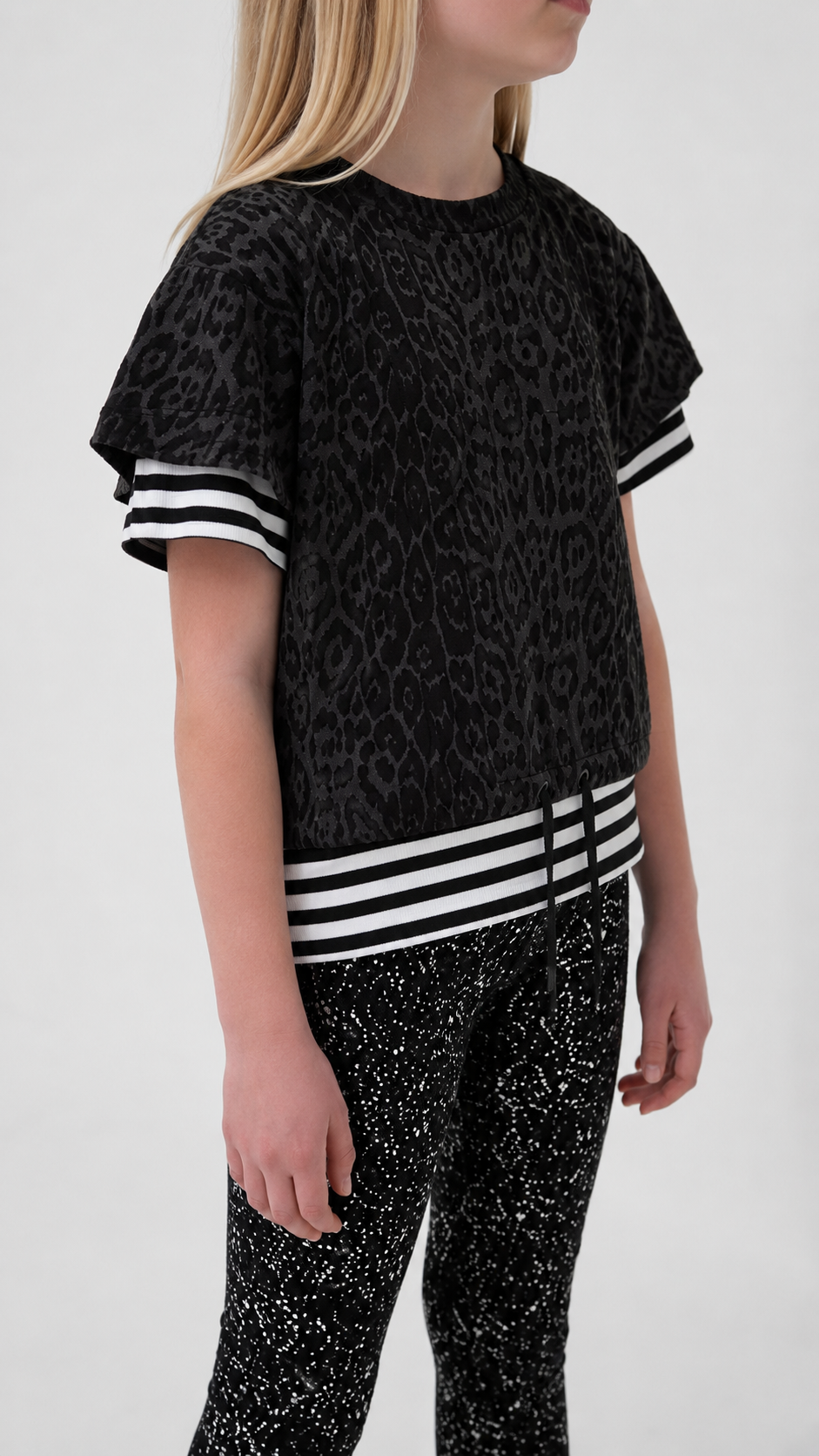 Boxy Crop Sweater - Leopard Print