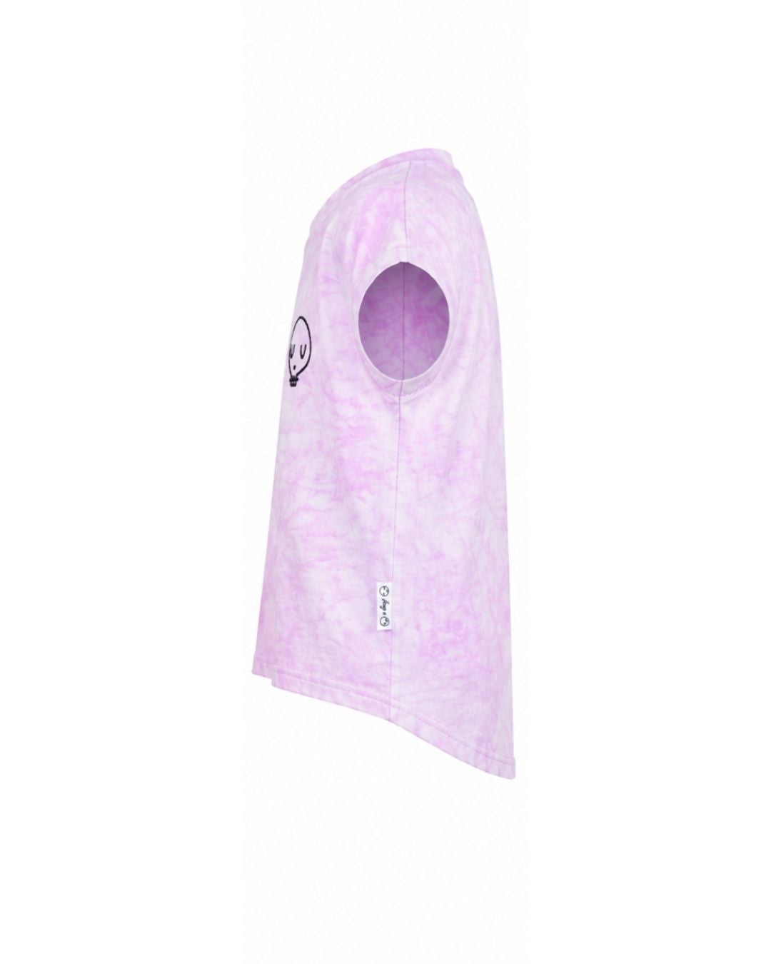 Weekend Tee - Lilac with Embroidered Skull