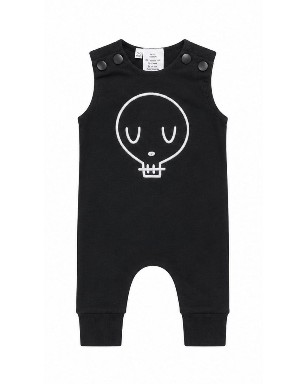 Long Romper - Black Skull