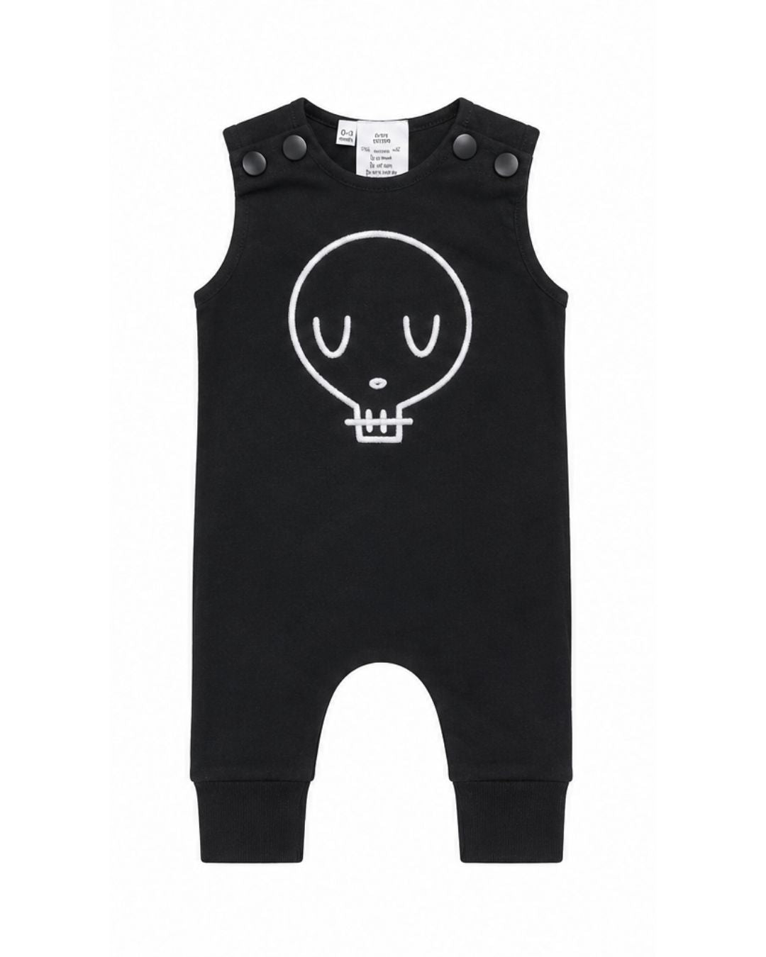 Long Romper - Black Skull