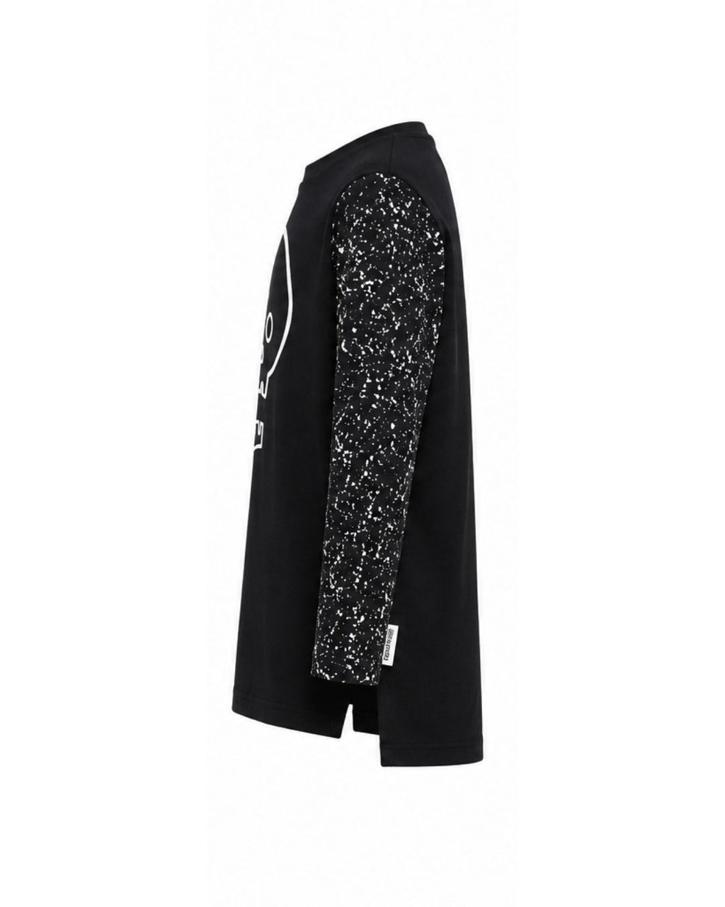 Longsleeve Tall Tee - Black Splatter Skull Tee