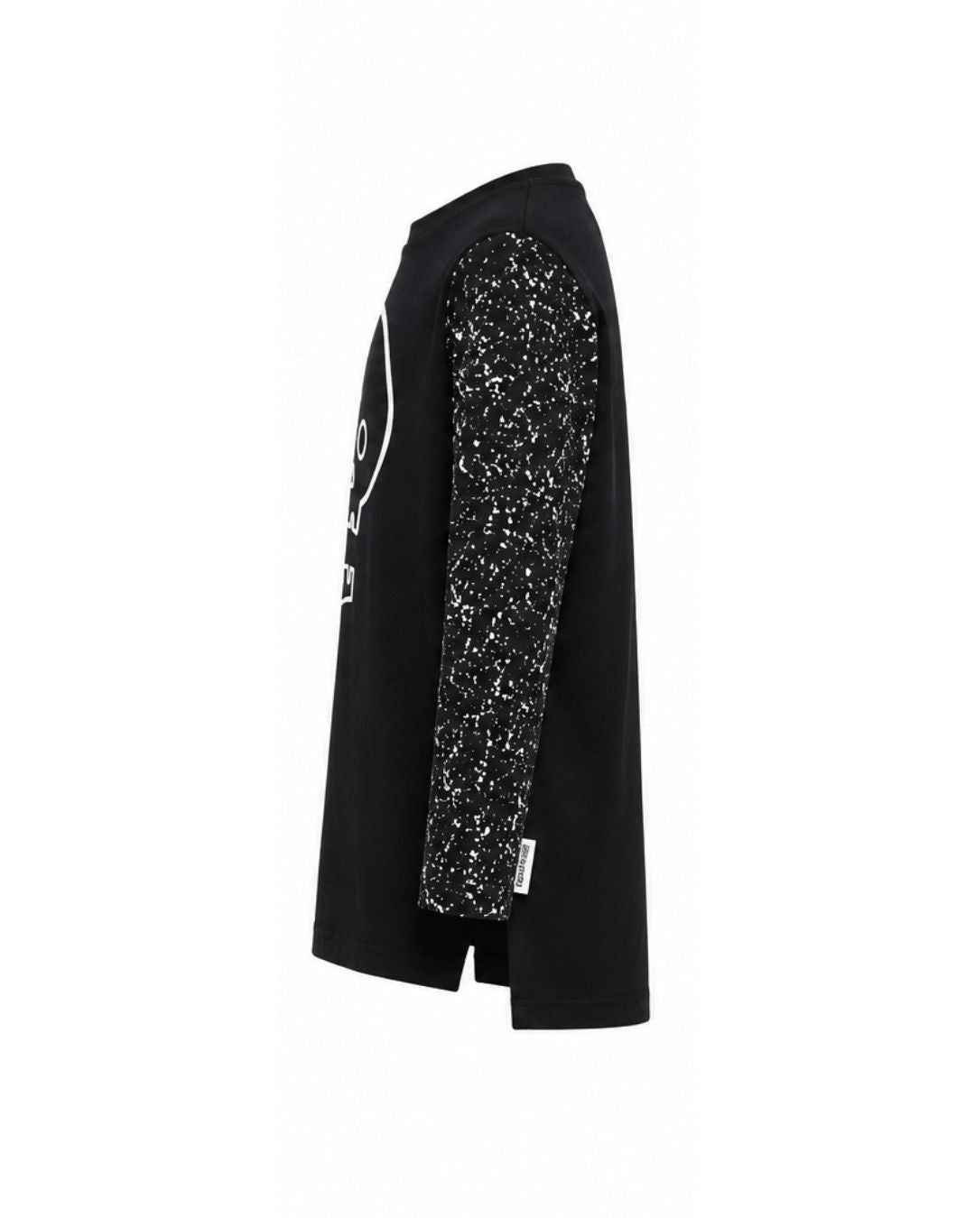 Longsleeve Tall Tee - Black Splatter Skull Tee