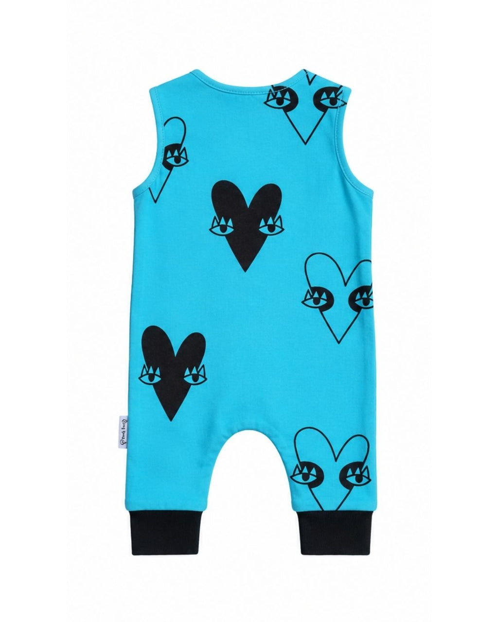 Long Romper - Aqua Hearts