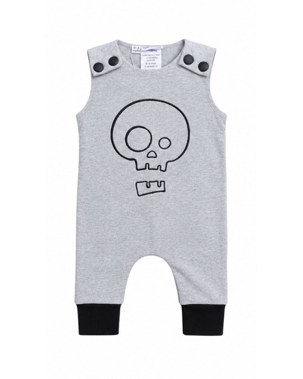 Long Romper - Grey Skull