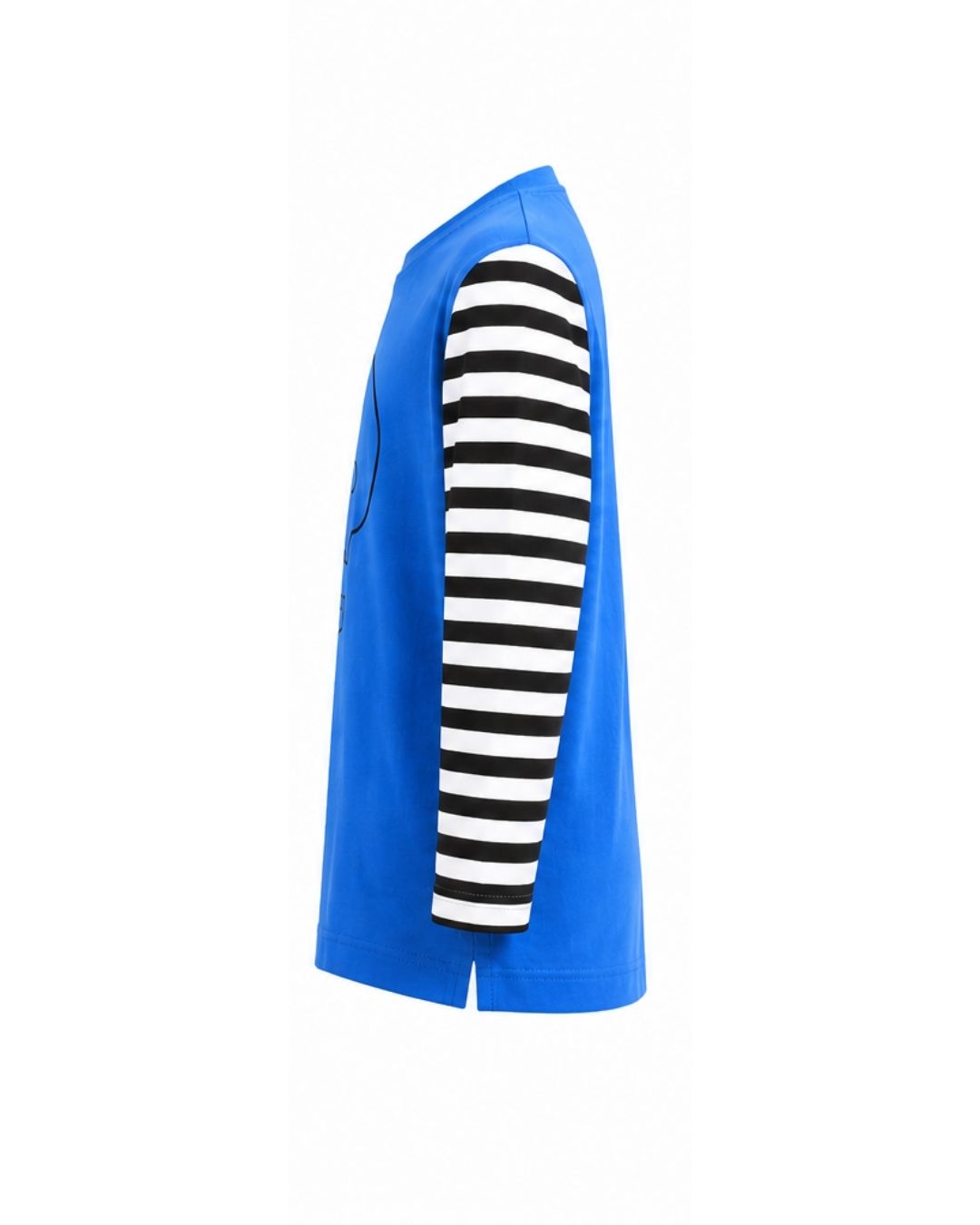 Longsleeve Tall Tee - Blue with Mismatched Sleeves