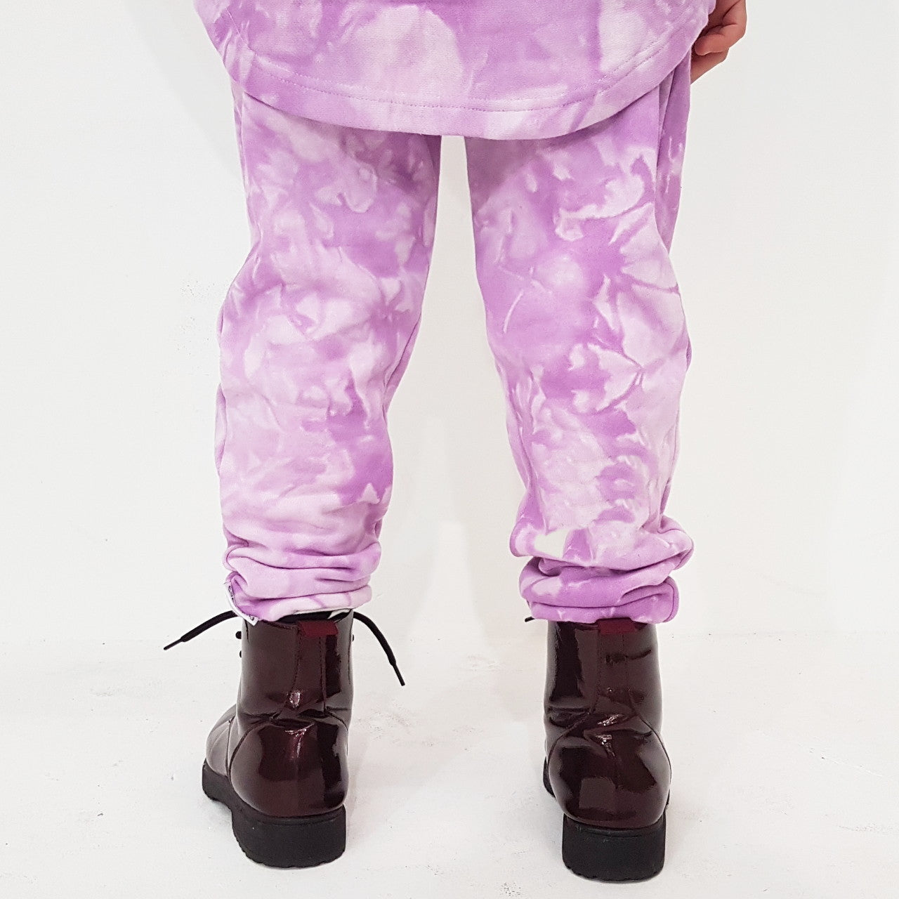 Pleat Front Joggers - Lilac Tie Dye