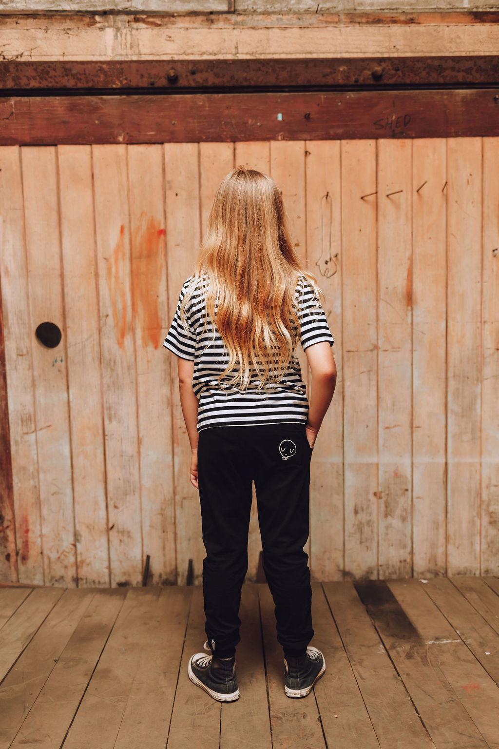 Cropped Tee - Peace Out Stripe
