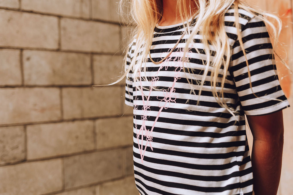 Cropped Tee - Peace Out Stripe