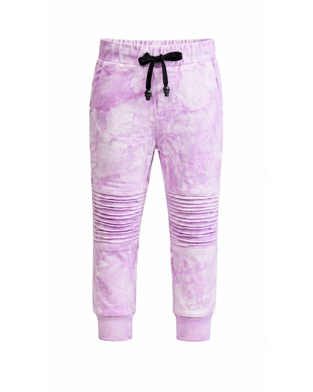 Joggers - Lilac Tie Dye with Embroidered Skull