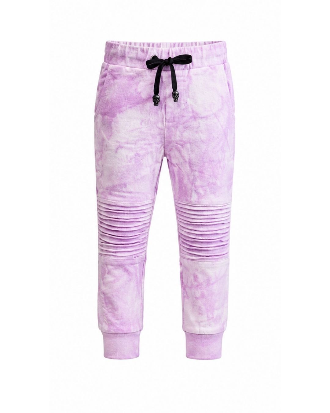 Joggers - Lilac Tie Dye with Embroidered Skull