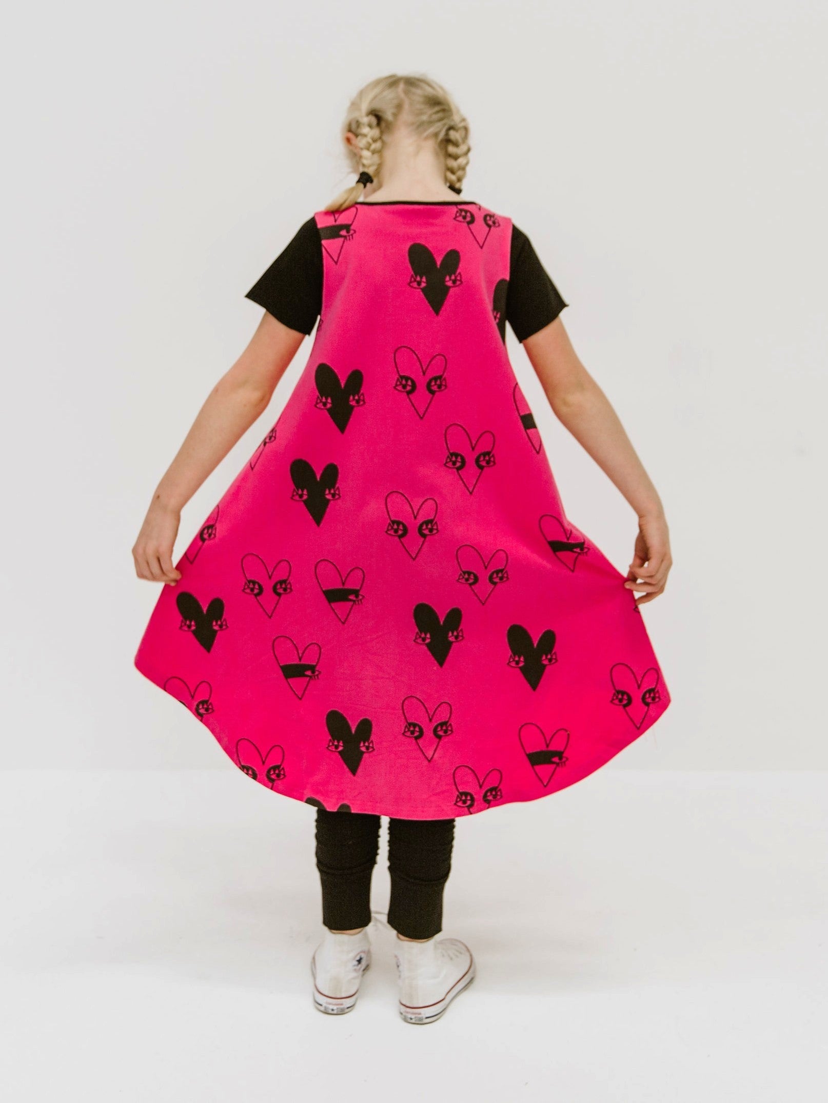 Heart Dress - Hot Pink & Black