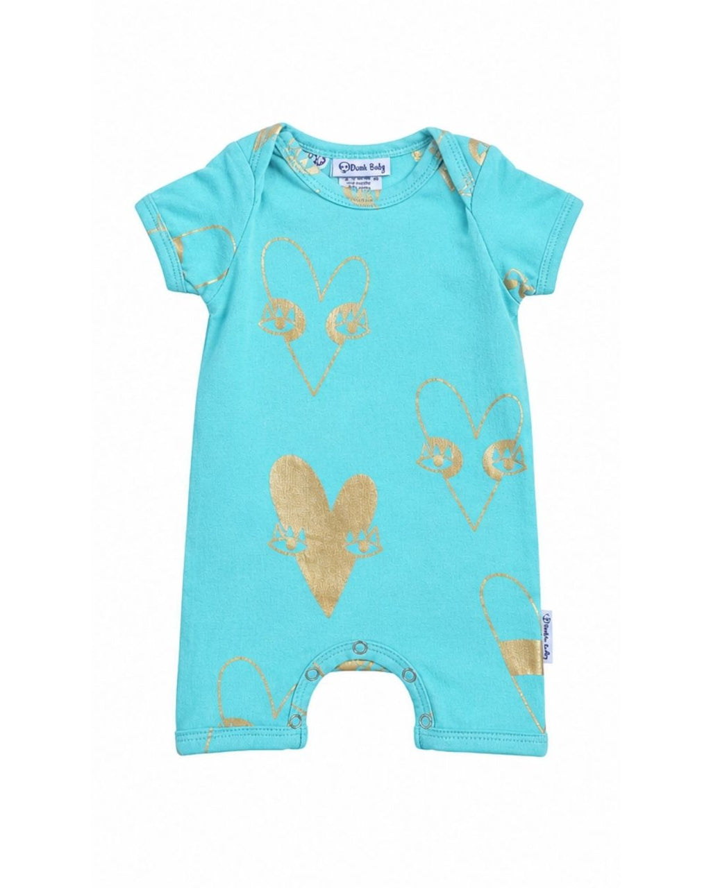 Romper - Aqua & Gold Heart