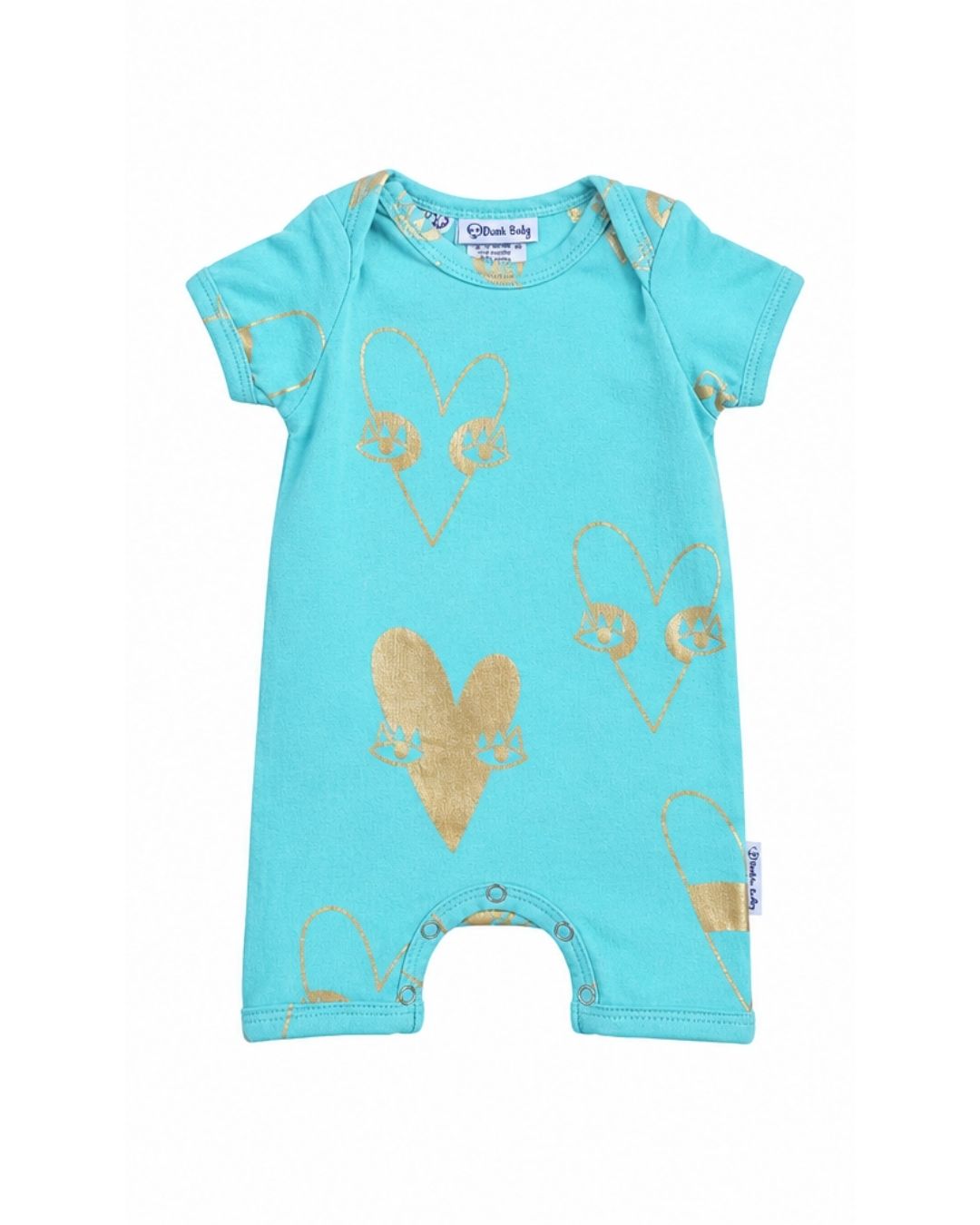 Romper - Aqua & Gold Heart