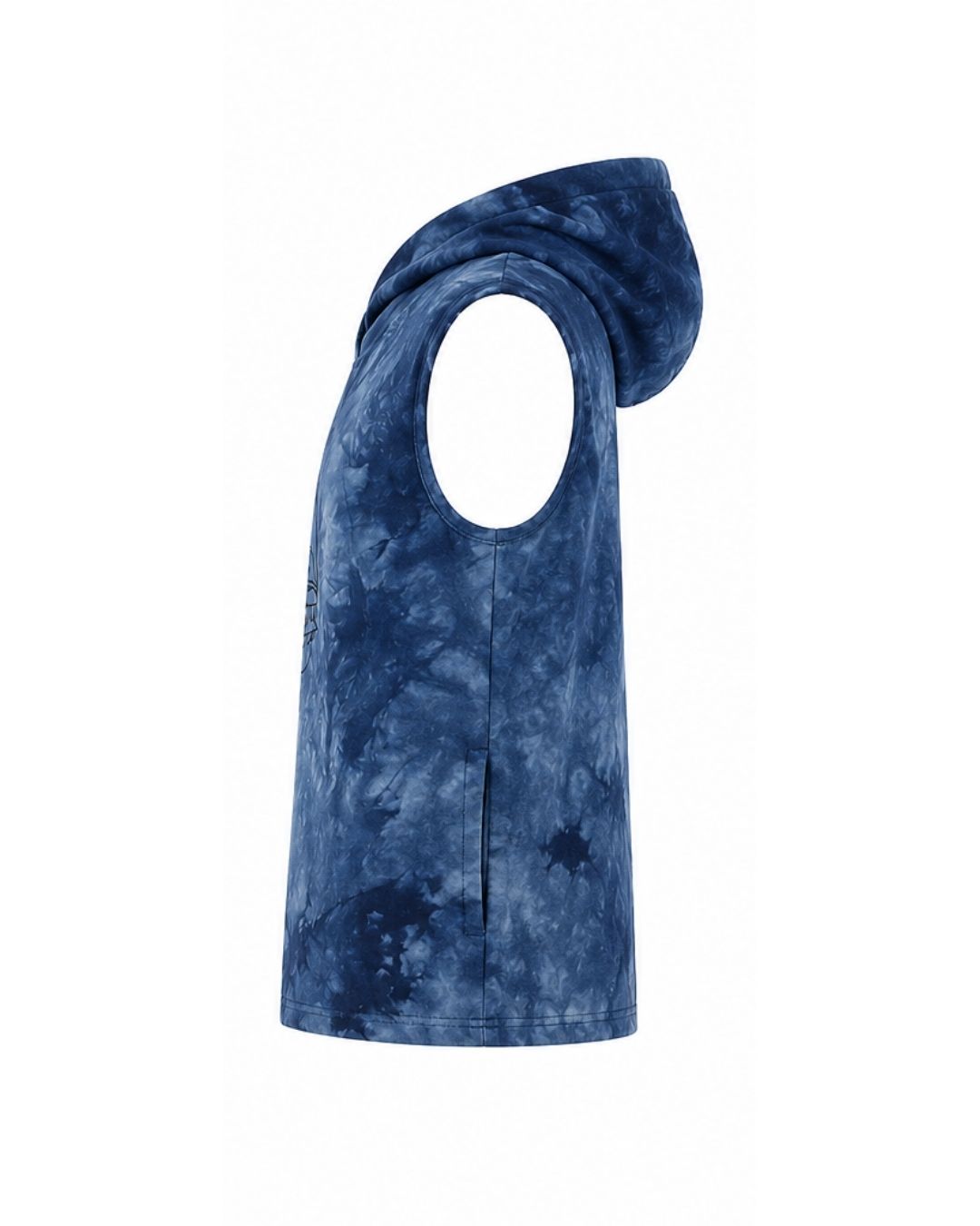 Sleeveless Hoodie - Hamburger Tie Dye