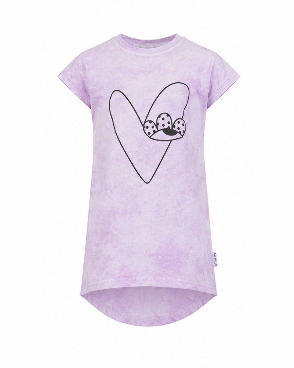 Weekend Tee Dress - Lilac Tie Dye Heart