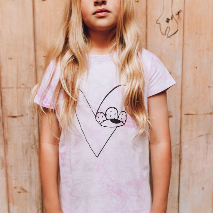 Weekend Tee Dress - Lilac Tie Dye Heart